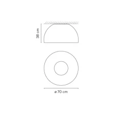 Plafonnier, Duo 4878, blanc, chêne, LED, dim, 2700K, 1458 lm, Ø70cm, H38cm - Vibia