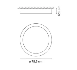 Plafonnier, Duo Petra 4873, blanc, LED, dim, 2700K, 3959 lm, Ø78,5cm, H12,5cm - Vibia