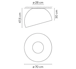 Plafonnier, Duo Petra 4881, noir, LED, dim, 2700K, 2068 lm, Ø70cm, H47,5cm - Vibia