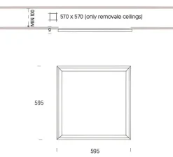 Plafonnier encastré, Even, aluminium, IP40, LED, 4000K, 4200 lm, Ø57cm, H9cm - ONOK
