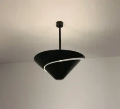 Plafonnier, Escargot 60, noir, Ø60cm, H40cm - Serge Mouille