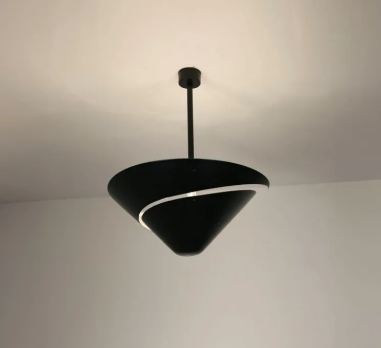 Plafonnier, Escargot 60, noir, Ø60cm, H40cm - Serge Mouille
