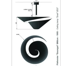 Plafonnier, Escargot 60, noir, Ø60cm, H40cm - Serge Mouille