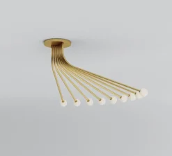 Plafonnier, Fan 565, laiton brossé, L153cm, H68cm - Atelier Areti