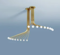 Plafonnier, Fan 567, laiton brossé, L153cm, H150cm - Atelier Areti