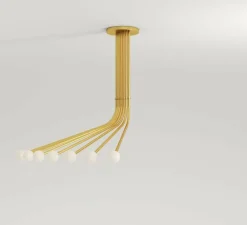 Plafonnier, Fan 566, laiton brossé, L153cm, H120cm - Atelier Areti