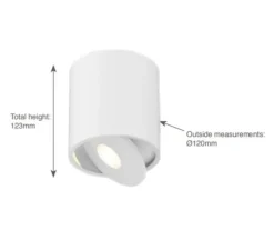 Plafonnier, FlatLED T1 (Lens) Surface Mounted, noir mat, LED, 2700K, 1335lm, Ø12cm, H12,3cm - Doxis