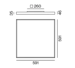 Plafonnier, Flow 600 surface, noir, IP40, LED, dim, 3000K, 6060 lm, L59,1cm, P4,6cm - XAL