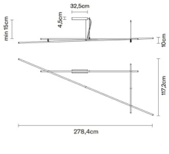 Plafonnier, Freeline, bronze, LED, 2700k, , L278,4cm, H29,5cm - Fabbian