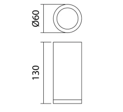 Plafonnier, Galileo L, noir mat, IP44, Ø6cm, H13cm - MDC