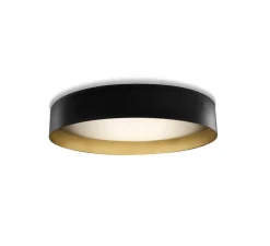 Plafonnier, Ginevra, noir et or, LED, dim, 3000K, 6743 lm, Ø80cm, H14cm - Panzeri