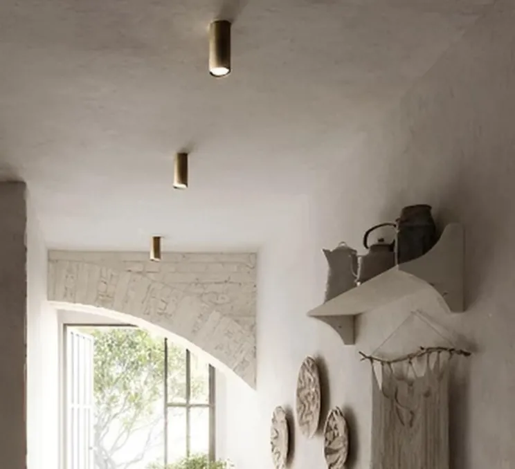 Plafonnier, Girasoli, fer antique, Ø6cm, H13cm - Il Fanale