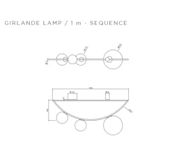 Plafonnier, Girlande Sequence, laiton, L100cm, H26,8cm - Atelier Areti