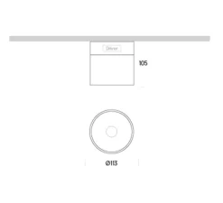 Plafonnier, Glass, anthracite, IP65, LED, 3000K, 400 lm, Ø11,3cm, H10,5cm - ONOK