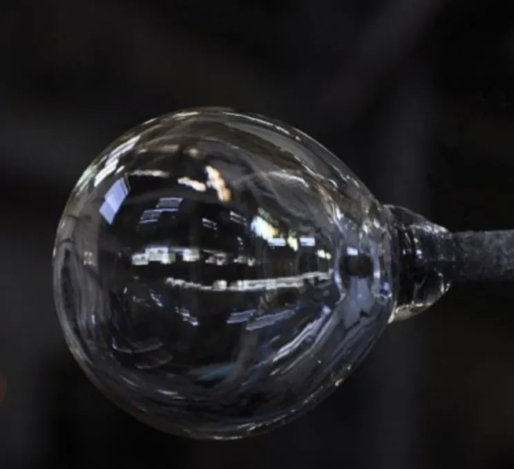 Plafonnier, Glass L 008, laiton, verre opalin, Ø23,5cm, H55cm - Zangra