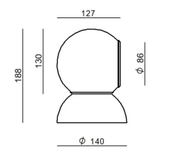 Plafonnier, Gravitino 541, noir, LED, dim, 3000K, 956 lm, Ø14cm, H18,8cm - Stilnovo