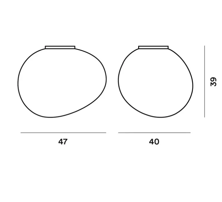 Plafonnier, Gregg Grande, blanc, L47cm, H39cm - Foscarini