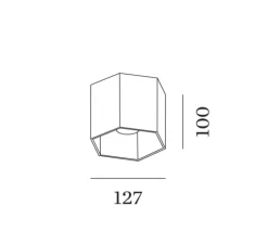 Plafonnier, Hexo 1.0 LED, bronze, variable coupure de phase, LED, 3000K, 700lm, Ø12,7cm, H10cm - Wever & Ducre