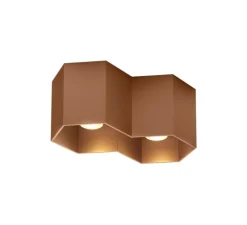 Plafonnier, Hexo 2.0 LED, cuivre, LED, dim, 2700K, 1340 lm, L22cm, H10cm - Wever&Ducré