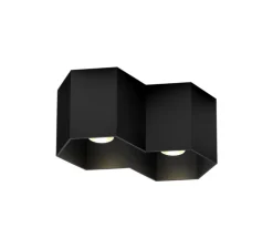 Plafonnier, Hexo 2.0 LED, noir, LED, dim, 2000K-3000K, 940 lm, Ø22cm, H10cm - Wever&Ducré