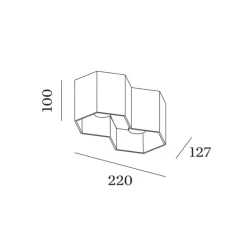 Plafonnier, Hexo 2.0 LED, noir, LED, dim, 2000K-3000K, 940 lm, Ø22cm, H10cm - Wever&Ducré