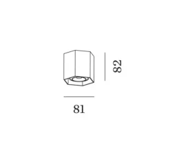 Plafonnier, Hexo Mini 1.0, noir mat, Ø8,1cm, H8,2cm - Wever&Ducré