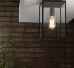 Plafonnier, Homefield, noir texturé, IP23, L20cm, H33,5cm - Astro