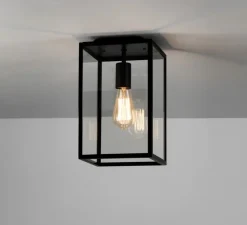 Plafonnier, Homefield, noir texturé, IP23, L20cm, H33,5cm - Astro