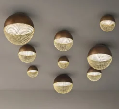 Plafonnier, Iglù PL 25, bronze, LED, 3000K, 2100 lm, Ø25,5cm, H25,5cm - Masiero