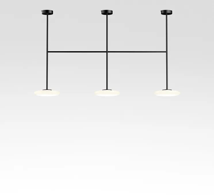 Plafonnier, Ihana, opale et noir, LED, 2700K, 3x1019lm, L168cm, H100cm - Marset