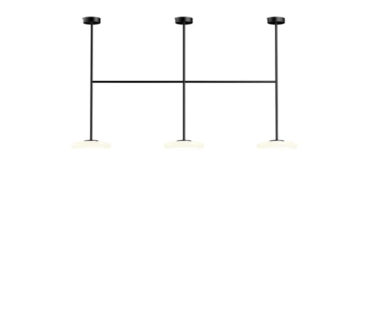 Plafonnier, Ihana, opale et noir, LED, 2700K, 3x1019lm, L168cm, H100cm - Marset
