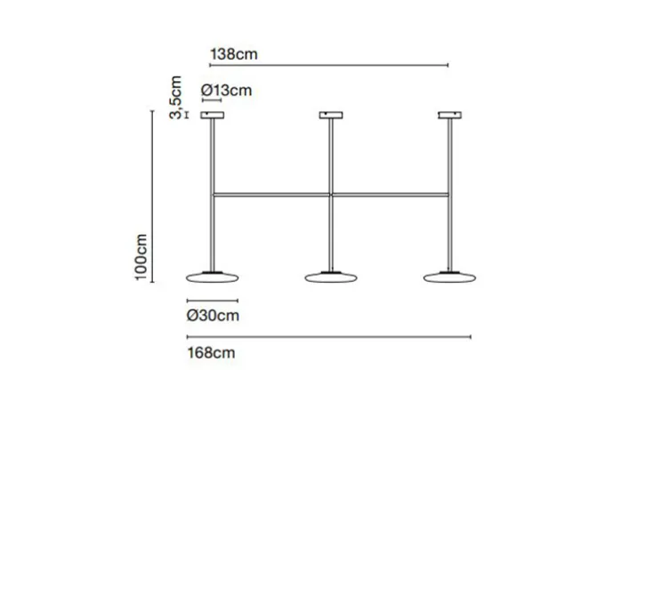 Plafonnier, Ihana, opale et noir, LED, 2700K, 3x1019lm, L168cm, H100cm - Marset