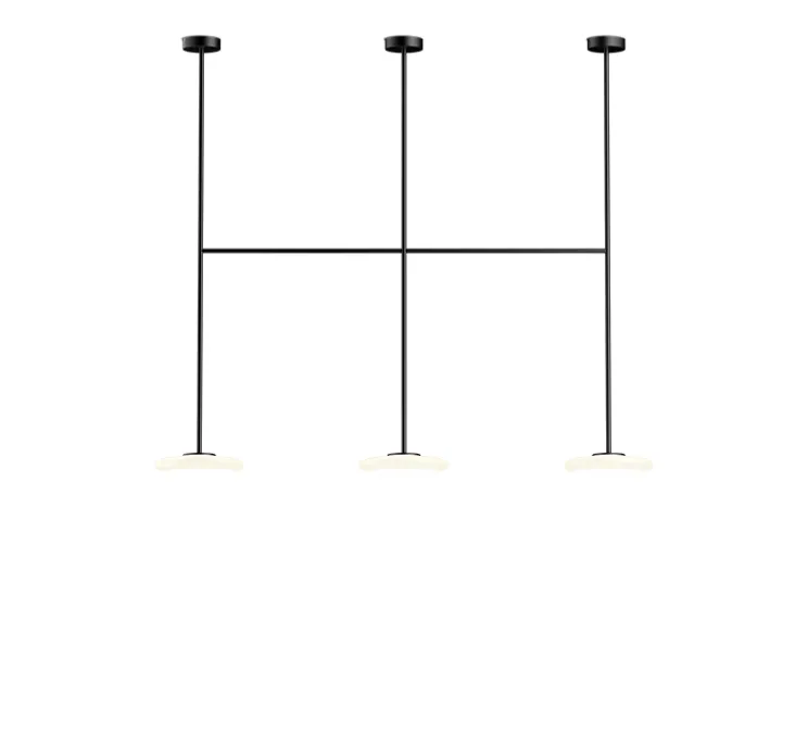 Plafonnier, Ihana, opale et noir, LED, 2700K, 3x1019lm, L168cm, H150cm - Marset