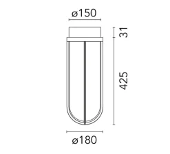 Plafonnier, In Vitro, blanc, IP66, LED, 2700K, 799 lm, Ø18cm, H45,6cm - Flos