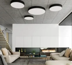 Plafonnier, Isia Pro, noir, LED, 4000K, 5750 lm, Ø60cm, H10cm - ACB