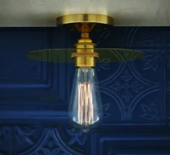 Plafonnier, Kigoma, laiton poli, L21cm, H9cm - Mullan Lighting