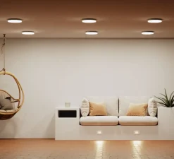 Plafonnier, Kora Round 25 W, blanc, IP40, LED, 2700-3200-4000K, 3000 lm, Ø33cm, H5,3cm - Beneito Faure