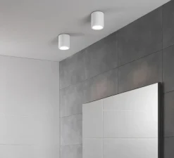 Plafonnier, Kos Round 100 LED, blanc, IP65, LED, 3000K, 329lm, Ø8cm, H10cm - Astro