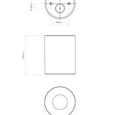 Plafonnier, Kos Round 100 LED, blanc, IP65, LED, 3000K, 329lm, Ø8cm, H10cm - Astro