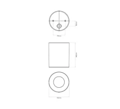 Plafonnier, Kos Round 140, noir mat, IP65, LED, dim, 3000k, 900 lm, Ø11,5cm, H14cm - Astro