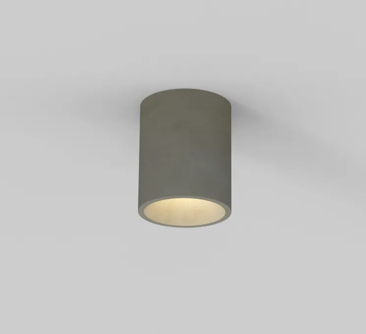 Plafonnier, Kos Round, béton mat, IP44, Ø11cm, H14,1cm - Astro