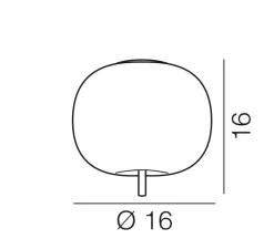 Plafonnier, Kushi 16, blanc, laiton, Ø16cm, H16cm - KDLN