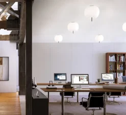 Plafonnier, Kushi 33, blanc, noir, Ø33cm, H33cm - KDLN