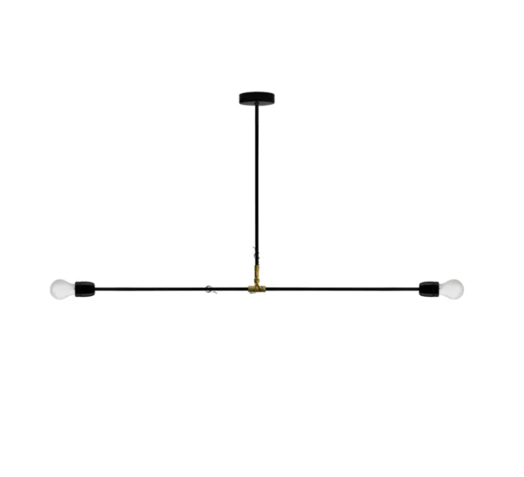 Plafonnier, lampe porcelaine et métal, noir, Ø110cm, H58,5cm - ZANGRA
