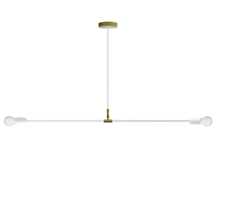 Plafonnier, lampe porcelaine et métal, blanc, Ø110cm, H58,5cm - ZANGRA