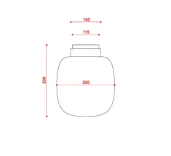 Plafonnier, Legier, 557.72, noir texturé, laiton brossé, verre opalin, IP40, LED, dim, 2700K, 800 lm, Ø25cm, H30cm - Tooy