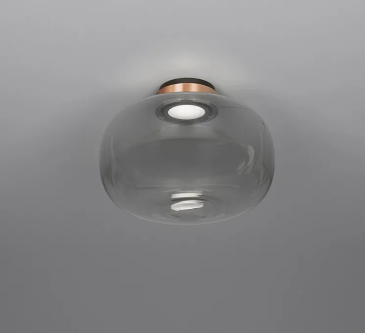 Plafonnier, Legier 557.74, noir, verre fumé, IP40, LED, dim, 2700K, 800 lm, Ø35cm, H26cm - Tooy