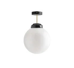 Plafonnier, light.128, avec glass.L.008, noir, laiton, Ø25cm, H38,5cm - Zangra