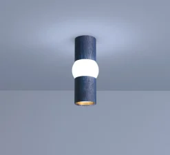 Plafonnier, Lightbone S, bleu, LED, Ø7,6cm, H24cm - Oblure