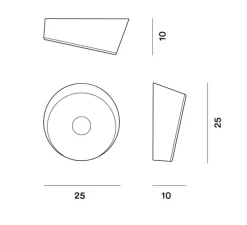 Plafonnier, Lumiere XXS, blanc, Ø25cm, H10cm - Foscarini